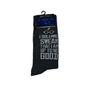 Harry Potter Up To No Good Gray Crew Socks One Size